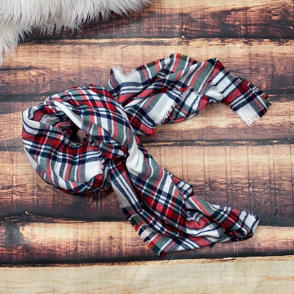 RELISTED Plaid Tartan Scarf Blanket Scarf Oversized - Picture 3 of 4